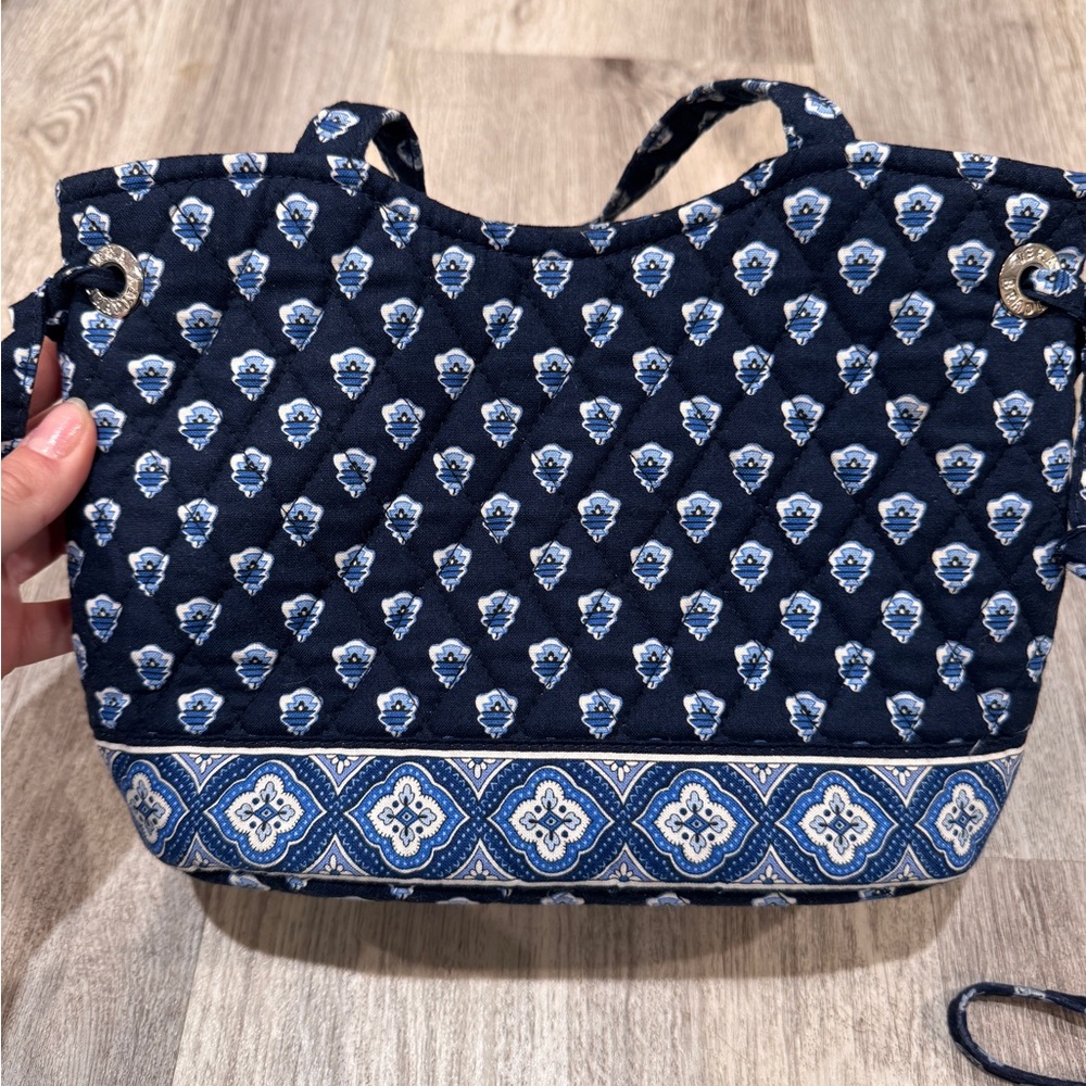 Vera Bradley Matching Blue Floral Travel Set Crossbody Bag Wallet Cosmetic Pouch - Picture 14 of 14